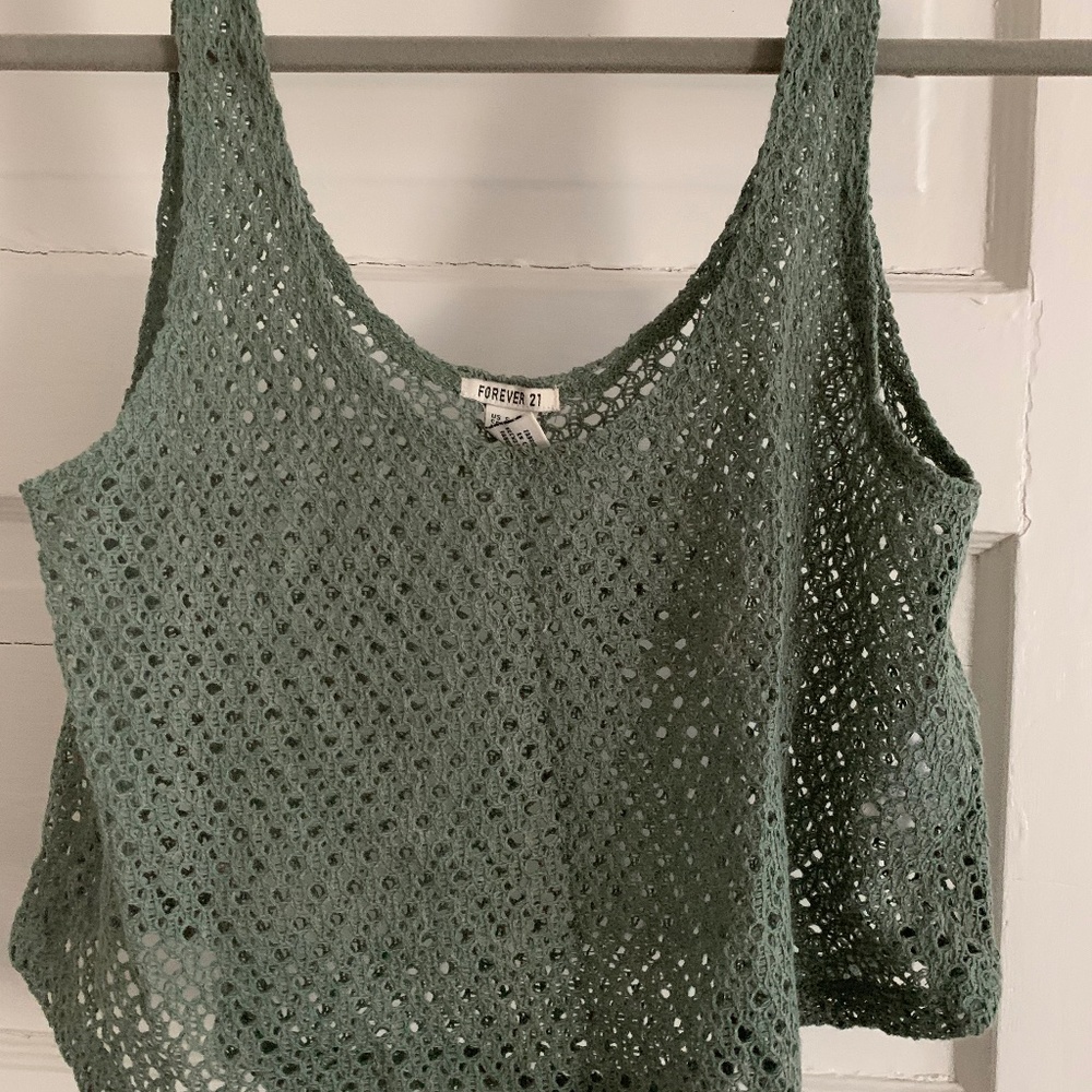 Knit green tank